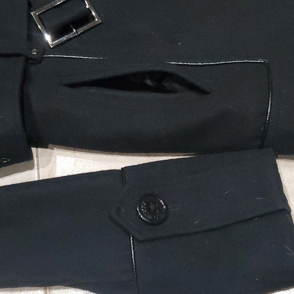 Miss Sixty M60 Belted Pea Coat Black Women's Small - Picture 5 of 8